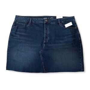 OLD NAVY High-Waisted Button-Fly Cut-Off Mini Jean Skirt, Size 20 NWT!